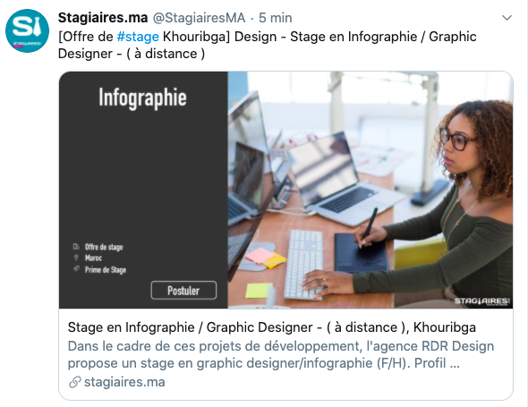 Mahdi_Bouz's tweet photo. En période de #confinement, @StagiairesMA propose plusieurs opportunités de stages à distance #Télétravail #Téléstage #stage #employabilité https://t.co/GQyEJKAoGV
