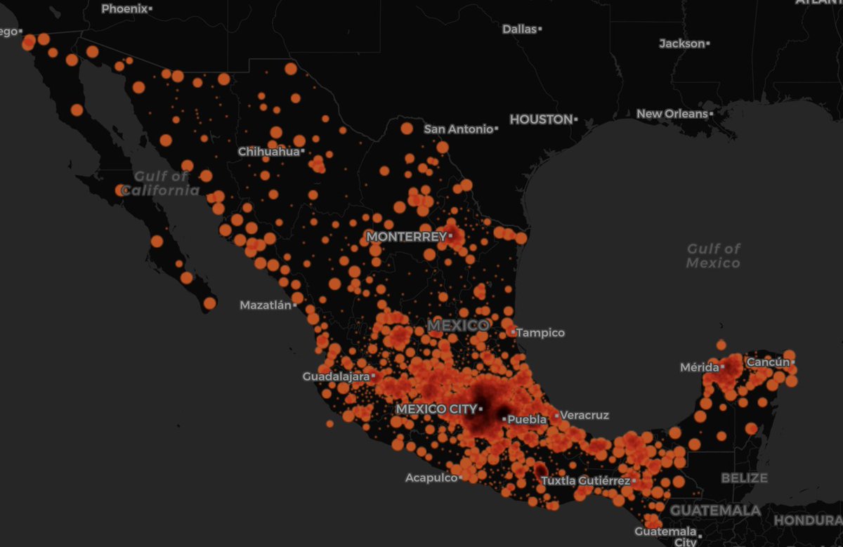 CarlosPaezAgraz's tweet photo. Mapa de las 26,655 personas enfermas de #Covid19_mx el día de hoy.
Todas en etapa de alto contagio.
Más los no detectados.

El 10 de Mayo por las madres, padres y personas frágiles debemos ser racionales. 
Si salimos a la calle, el rebrote puede ser feroz
Por favor #QuedateEnCasa https://t.co/dCpqEUklKF