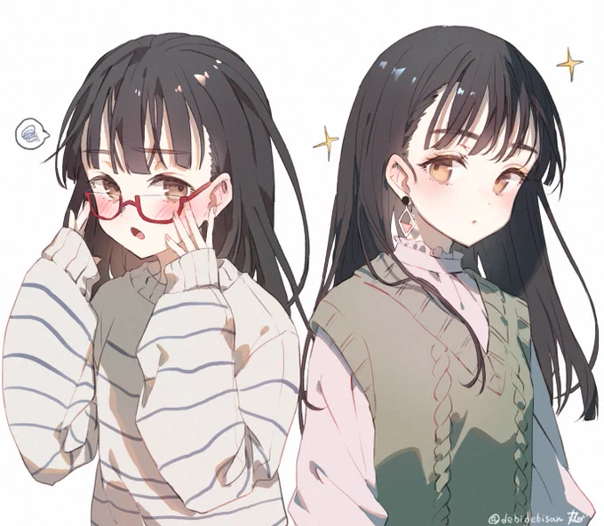赤眼鏡ばかり描いてる #人類は眼鏡を欲している 