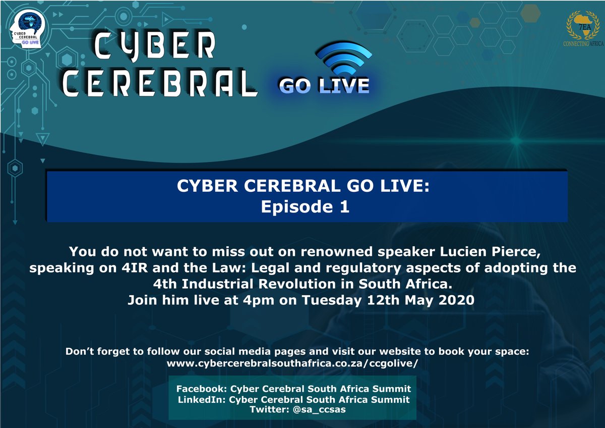 sa_ccsas's tweet photo. Register now and join @LucienPierce live on Tuesday 12 May, Wednesday 13 May and Thursday 14 May at 4pm for his live workshops on Cyber Cerebral Go Live.
Register on our website: https://t.co/N6VazlSFju
In Partnership with ASCSA
#7EA #CX #liveworkshops #GoLive #onlinetraining https://t.co/61P3JjJeD6