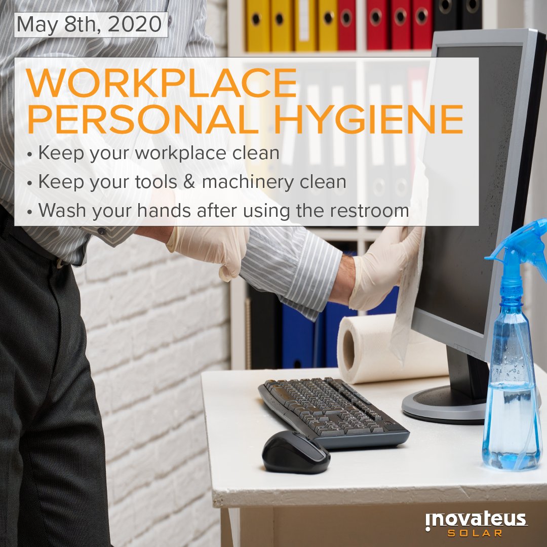Happy Friday! Today's #SafetyTopic is Workplace Personal Hygiene. 
#CleanWorkplace #WorkplaceSafety #SafetyLeaders #Safety