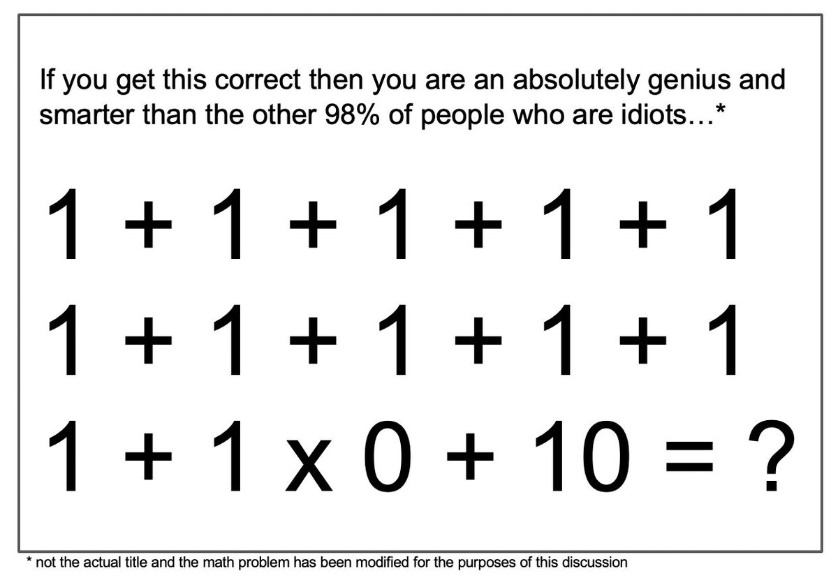 Can you solve this problem correctly?

Give it a try, then check out my article on how it inspired me to develop "5 Rules for Strategic Planning and Effective Meetings"... linkedin.com/pulse/five-rul…