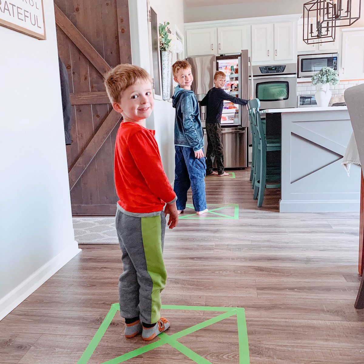 Today we had a little fun practicing social distancing to get snacks. 
If you have been following @GovHolcomb, you know that it is just as important now as it was 6 weeks ago to maintain smart social distancing. We are all #INthistogether to get our state #backontrack!