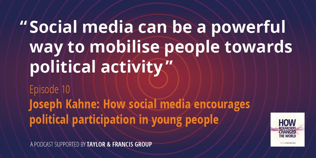 tandfonline's tweet photo. For Professor Joseph Kahne, social media is more than just a platform for entertainment and socializing.
Hear his story in episode 10 of the How Researchers Changed the World podcast🎙️ at https://t.co/lM9JlxK7a6 @jkahne #howresearchers #edchat https://t.co/1WbqDNtLKL