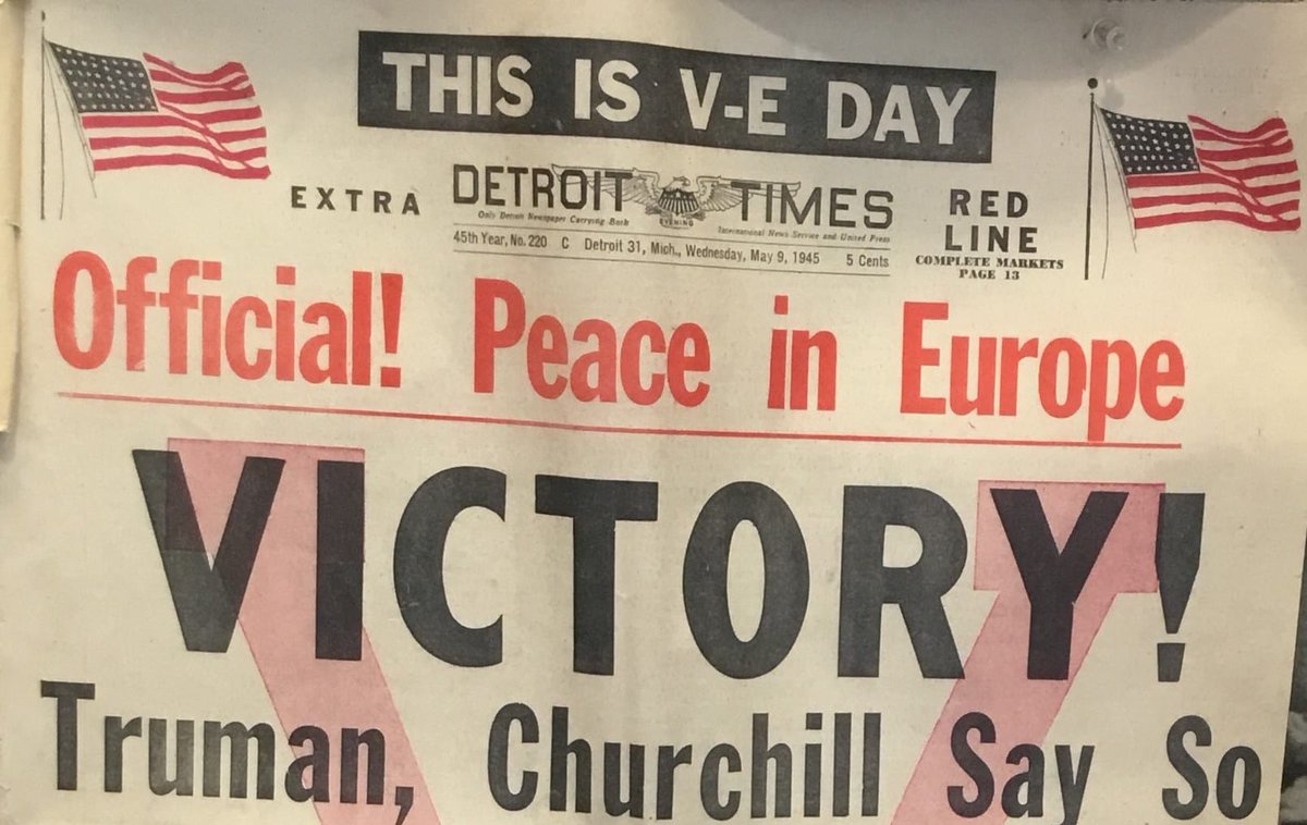 Today marks the 75th anniversary of VE Day, Victory in Europe. 
Take a moment to remember those men and women who saw to the defeat of Nazi Germany.