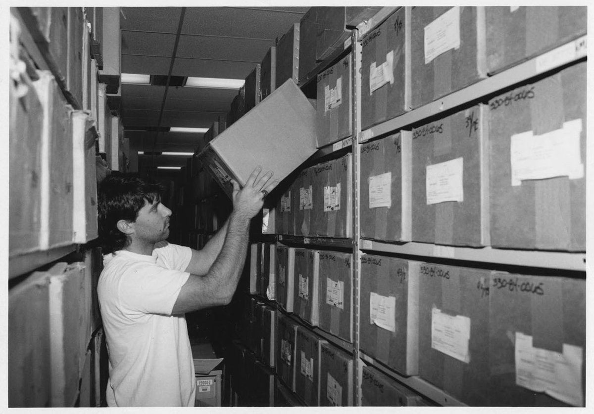 NARiverside's tweet photo. We are featuring photographs from the past that make us longing to be back at work…
#archivesathome #preservationwork #archivalstacks #archivesriverside #archivalwork #colleagues #telework #covid19 https://t.co/f3oyTggaB5
