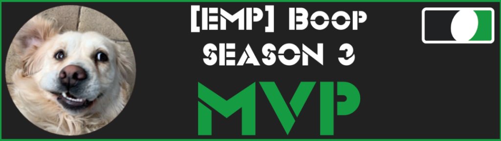 shell_league's tweet photo. Congrats to [EMP] Boop on his Season 3 MVP!! His team finished in 4th place!! https://t.co/n4nxqK5Djg