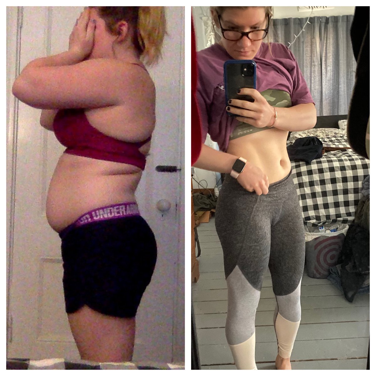 EmArmstrong11's tweet photo. It feels good to look in the mirror and like what you see! #oneyeardifference https://t.co/489KbFt3Rt