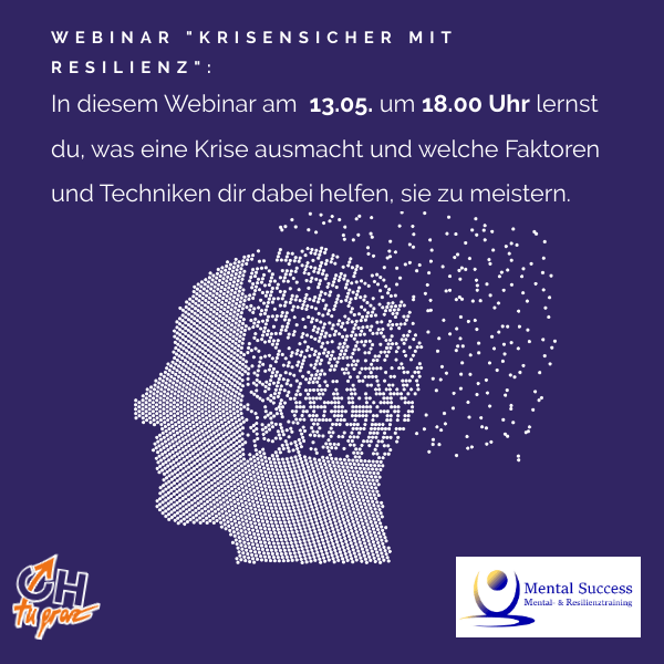 HTUGraz's tweet image. Am 13.05. findet von 18:00 - 19:30 Uhr das Online-Seminar zu Krisensicherheit und Resilienz (psychische Widerstandstfähigkeit) statt. Die Teilnahme ist für Studierende kostenlos, anmelden könnt ihr euch unter web.htu.tugraz.at/corona/psychol….