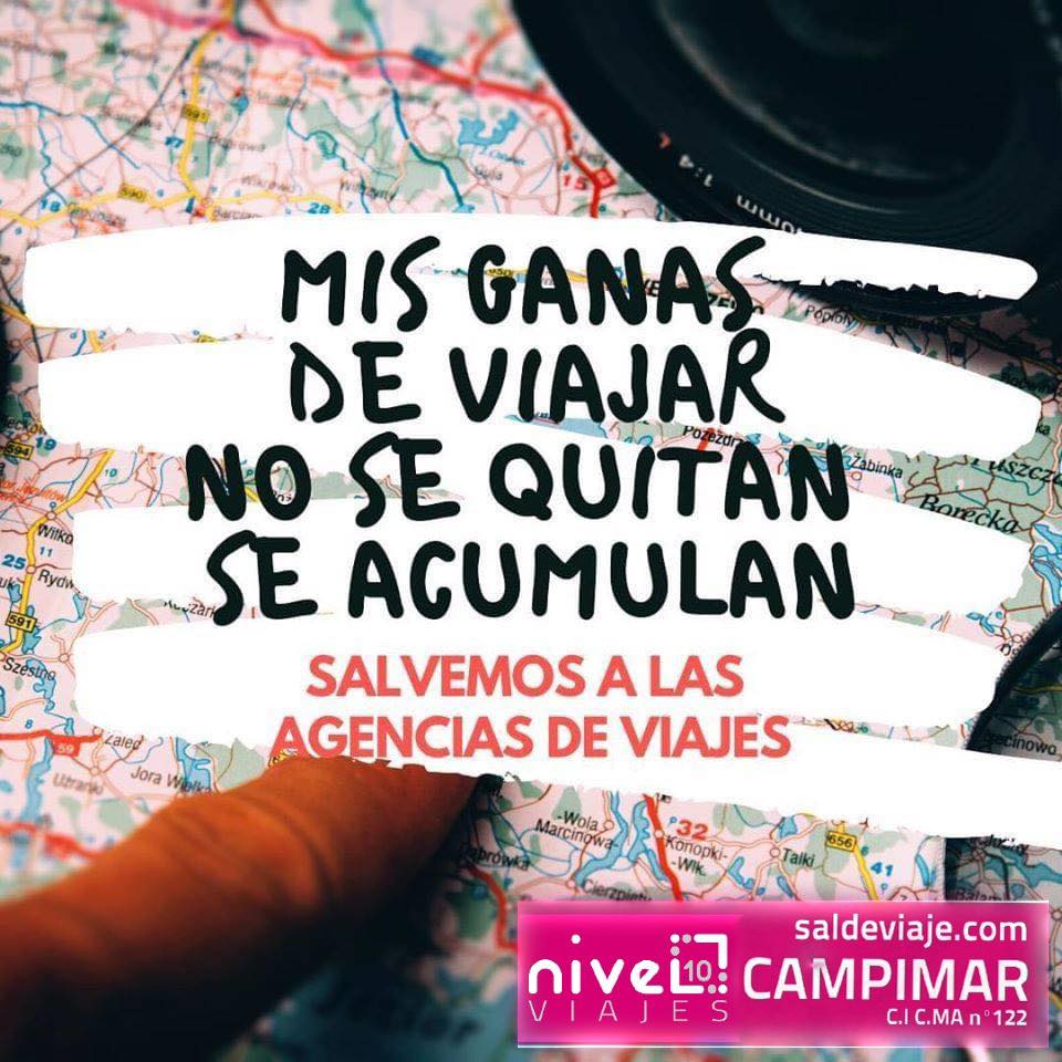 Nivel10Viajes's tweet photo. #MisGanasdeViajarNoSequitanySeAcumulan, desde @Nivel10Viajes  ponemos en marcha y apoyamos la iniciativa de #AyudaAgentesViajes para que podamos continuar vendiendo ilusiones. No abandones a tu agencia y #salvemosalturismo https://t.co/t8T7fdfByO