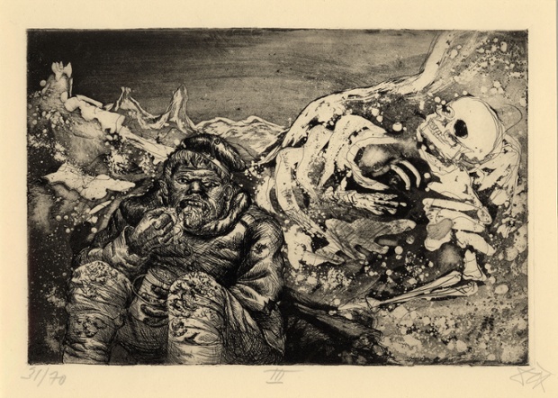 bja_samuel's tweet photo. Otto Dix was a painter and printmaker. His horrific experiences in the trenches inspired the anti-war art he created after 1920 a series of 50 drypoint and aquatint etchings described as "one of the finest and most unflinching depictions of war in western art".

#art #printmaking https://t.co/MpHPXbXsml