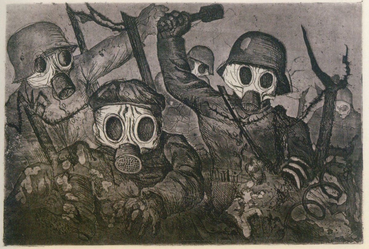 bja_samuel's tweet photo. Otto Dix was a painter and printmaker. His horrific experiences in the trenches inspired the anti-war art he created after 1920 a series of 50 drypoint and aquatint etchings described as "one of the finest and most unflinching depictions of war in western art".

#art #printmaking https://t.co/MpHPXbXsml