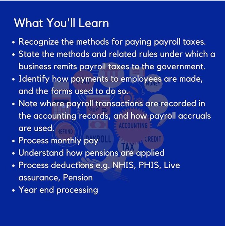 TheTechyAcct's tweet photo. This is the best time to improve on your skills whether you are looking for a job or want to progress in your current role. From cloud-based systems to tax and regulatory issues, this course offers you the proficiency necessary to process payroll efficiently and accurately. https://t.co/pjHiJVkb7A