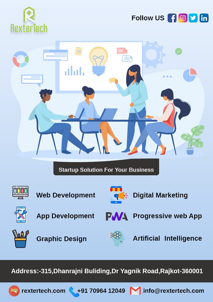 RexterTech's tweet photo. Our Services
#webdevelopment #appdevelopment #graphicsdesign #progressivewebapp #artificial_intelligence #seo #cybersecurity #rextertech https://t.co/t05gTxqzmU