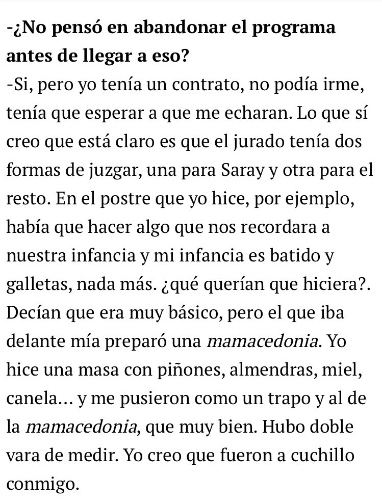BuArena's tweet photo. Qué bien contesta Saray Masterchef a todo. 

https://t.co/c2bp4mzAoV https://t.co/wcjMBgdRO7