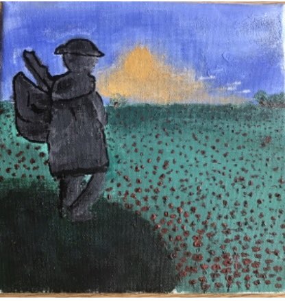 CHShumanities's tweet photo. OH in Year 8 painted this beautiful scene in remembrance of the soldiers’ sacrifice #VEDay75 https://t.co/qt7zlp50Xx