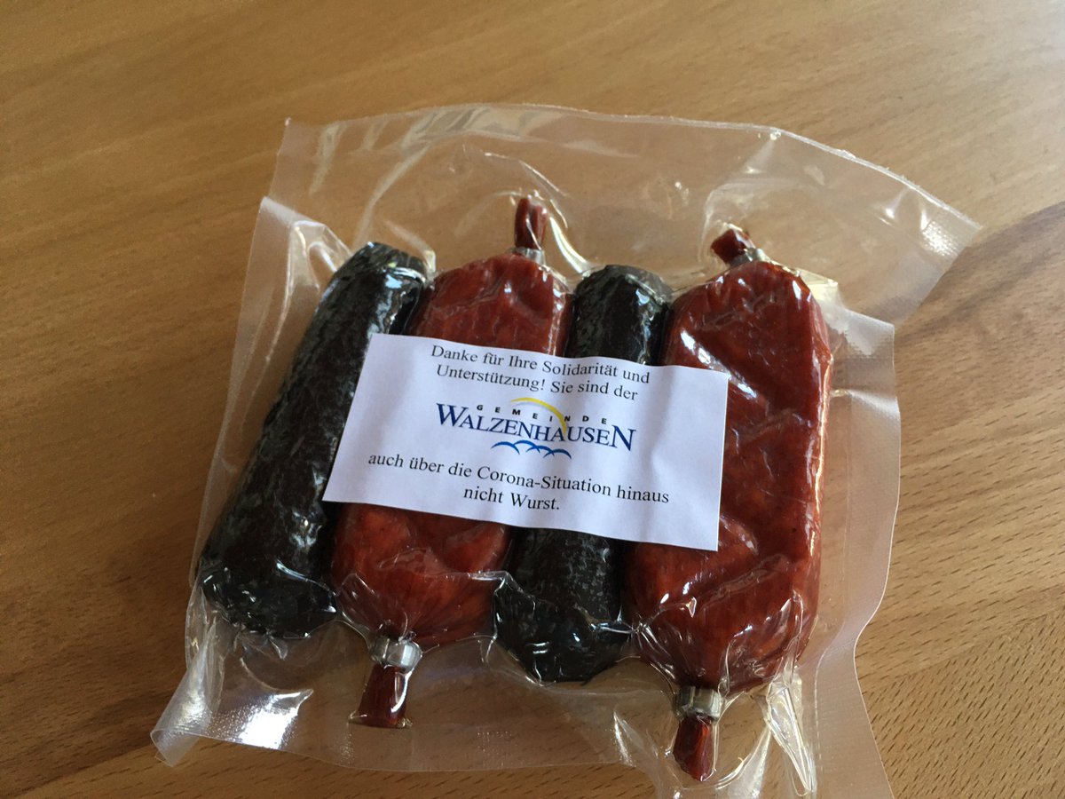 Wie stark ist das denn? Wir sind der Gemeinde #Walzenhausen im #Appenzellerland in diesen Wochen nicht Wurst 👍 Danke schön! Zudem #lokalesGewerbe berücksichtigt 👌 #KleineAufmerksamkeit #MichaelLitscher