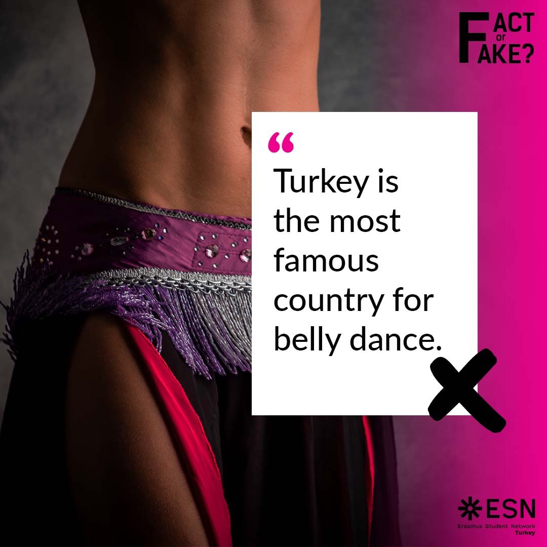 esnturkey's tweet photo. Watching belly dancing shows may be one of the most fun activities to do while visiting Turkey, but the dance itself was actually born in Egypt. 🕺💃
#ESNturkey #ErasmusGeneration #FackorFake #Fake #BellyDance https://t.co/l5OdgTWImH