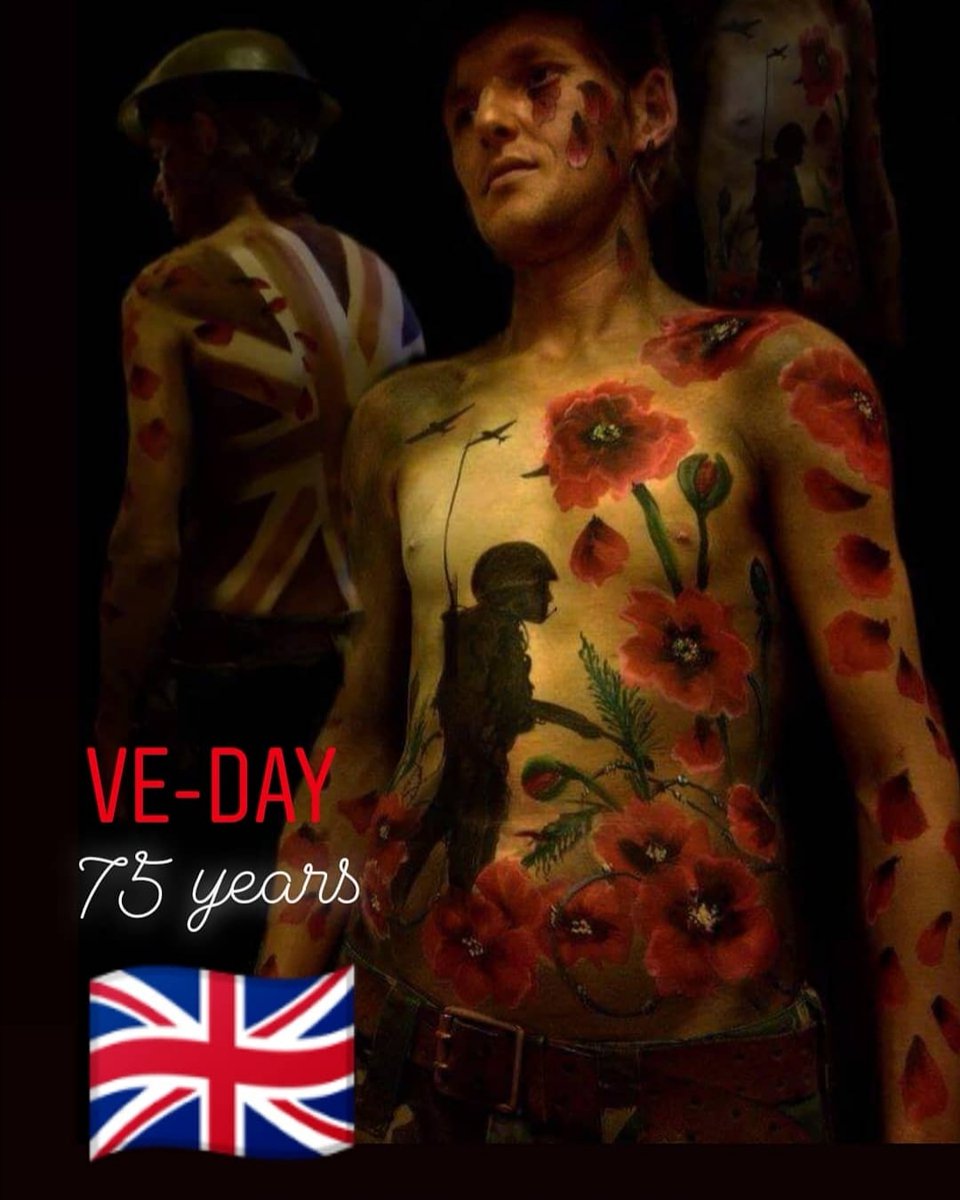 #VEDay75 #bodyart #bodypaint by #brushstrokesbodyart