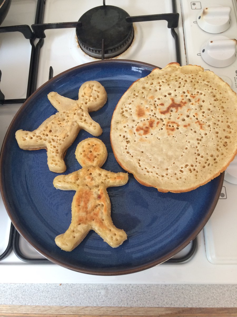 Making crumpets for the first time ever on bank holiday. Sadly lacking the correct tools, so now have gingerbread women and saucepan crumpets. 😋Taste fab with <a href="/OurCowMolly/">Visit #OurCowMolly 11am - 5pm Wed, Fri, Sat & Sun</a> butter though 🐮
