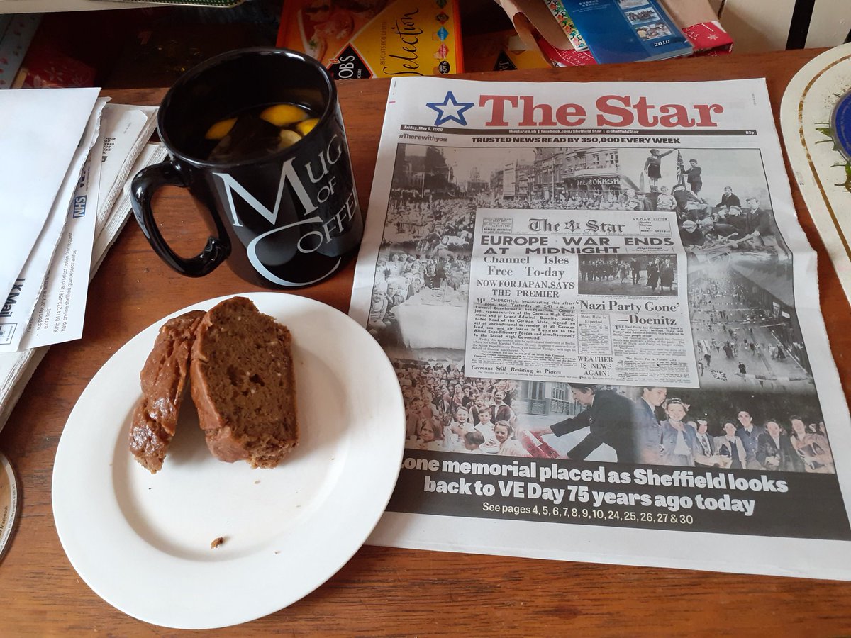 PeterKPChan's tweet photo. @anna69wallo @kcrewders @JoanitaMusisi @AliceRBentley @BBCYork @spanswicktweets   #BBCCake #CakeAndACuppa to remember #VEDay2020 homemade banana cake with a cup of Ceylon tea with a slice of lemon https://t.co/mgUgq1jSbp