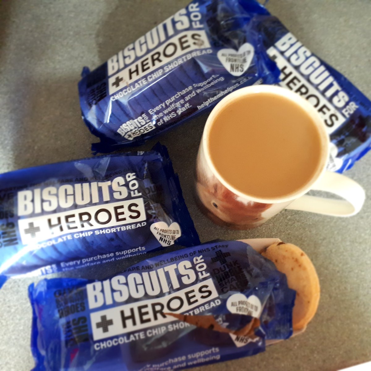 They arrived! #biscuitsforheroes give all proceeds to @HelpThemHelpUs_, supporting our #NHSheros. Never felt more virtuous eating biscuits for breakfast! Well done <a href="/PercysB/">Percy's Bakery</a> and fab client <a href="/madriverdesign/">Mad River</a> on this brilliant project! 🍪 😍 That's my bank holiday sorted, hbu?🤣