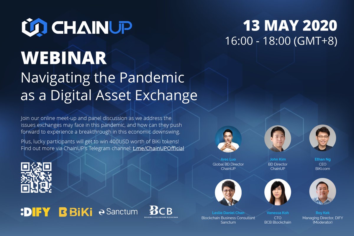 ChainUpOfficial's tweet photo. Join our online #Meetup and #panel discussion at 16:00(GMT+8) on 13th May, topics are as follows:
Credit card Payment Gateway
Auto Trading Bots
Compliance
#ChainUP SaaS Cloud and #BitWind Listing
There will be 400USD worth of #BiKi tokens!
Registration: https://t.co/NtJaqosjdm https://t.co/KVx6NRCtXt