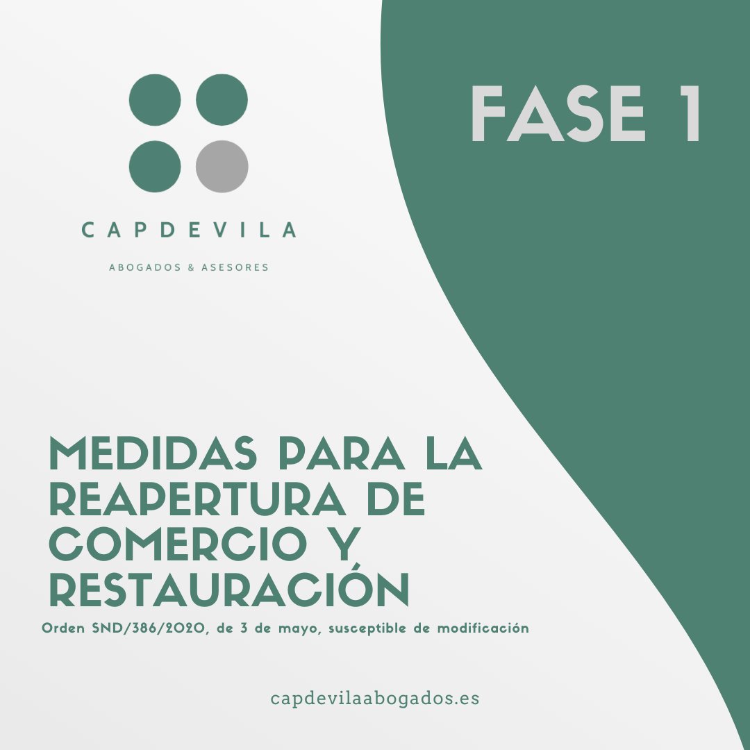 capdevilalegal's tweet image. Medidas para la reapertura de comercio y restauración la fase 1

capdevilaabogados.es/medidas-para-l…

#Desescalada #desconfinamiento #CapdevilaAbogados #Fase1