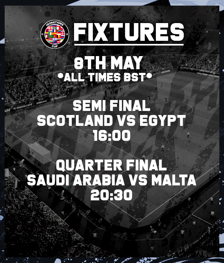 Today, we conclude the quarter finals, as well as finding our first #IsoNationsCup finalist......