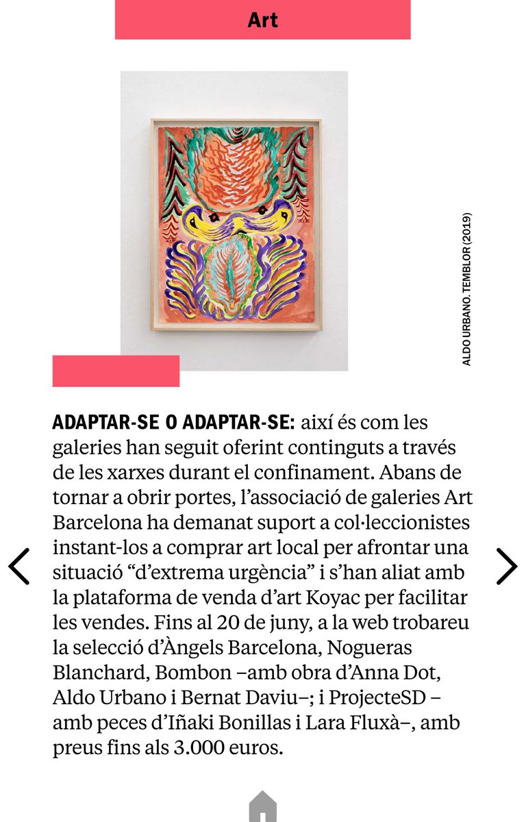 BCNGalleryWknd's tweet photo. Sobre la necessitat de tenir cura del context galerístic local i la col·laboració entre @ArtBarcelona_As i @Koyac_Collect en temps de coronavirus.

👀@TimeOutBCN digital / @eugeniasendra 👉https://t.co/30Sw9J0IO7

#galeriesacasa #BombonProjects #ProjecteSD @gal_NB @infoangelsbcn https://t.co/pTkg04bTlU