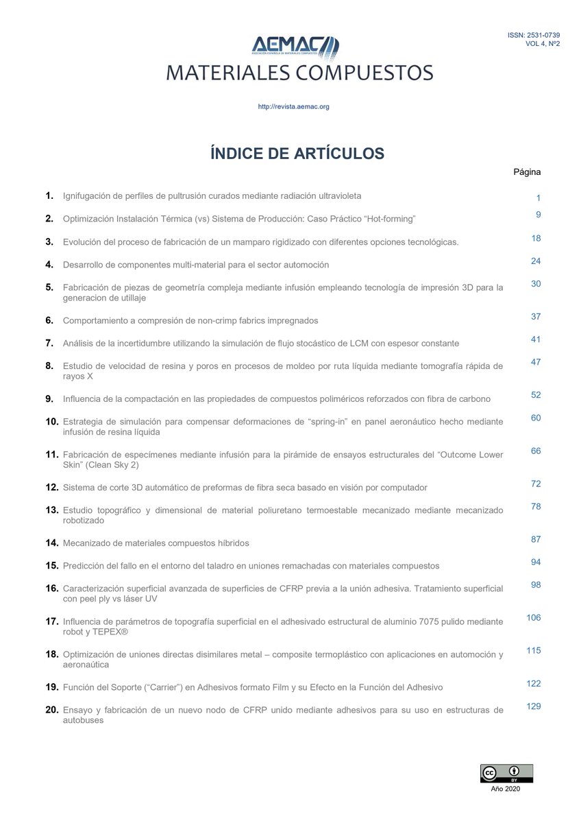 AEMAC_'s tweet image. No te pierdas el Nº11 de #RevistaAEMAC, que incluye los trabajos presentados en #MATCOMP19 sobre #Procesos de #Fabricación y #Técnicas de #Unión.

Compartiendo el #conocimiento en #materialescompuestos de los #AsociadosAEMAC. 
cc/ @cimne @ictp_promocion 

bit.ly/3b8Xe47