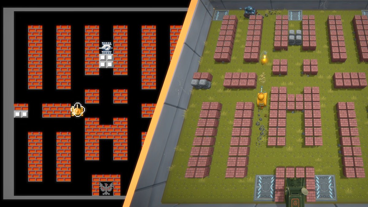 HogueraGames's tweet photo. #TanksBattleWar A picture is worth a thousand words, this is what the remake of Battle City looks like! https://t.co/uenkQzL5FG