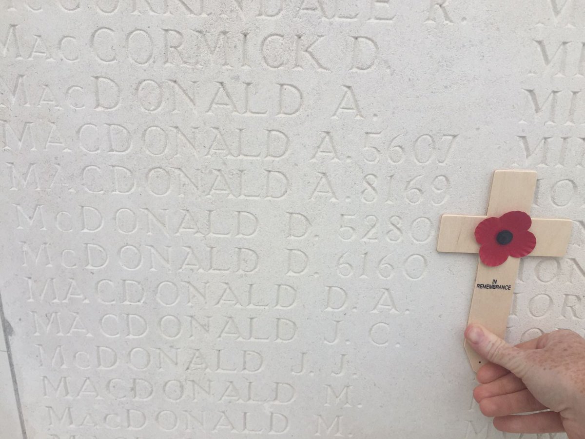 donaldjmac's tweet photo. A’ cuimhneachadh air an fheadhainn nach do thill. Remembering those that served in many conflicts. My grandmother’s brother Donald MacDonald lost at the Somme, his name etched at Thiepval. @CentreThiepval . #VEDay2020 #VEDay https://t.co/cCRFy1YECt