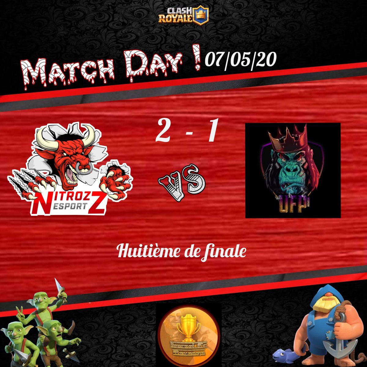 NitroZzCR's tweet photo. 🏆 @FrRevenge 🏆
Format: 2v2Bo3/5v5Koth/3v3Bo5
Resultats: 2-0 / 3-5 / 2-1 

🕹Joueurs🕹
🥇 @Francis19CR
🥇 @Warrior12634797
🥇 @DsrEnrique
🥇 @diablox_clash
🏅 @Bestdead_CR 🏅 MVP 

Énorme Match Face à @UFP_Esport Pro , un adversaire de qualité . GG à tous mes Spartiates . https://t.co/ivPo7QIhWV