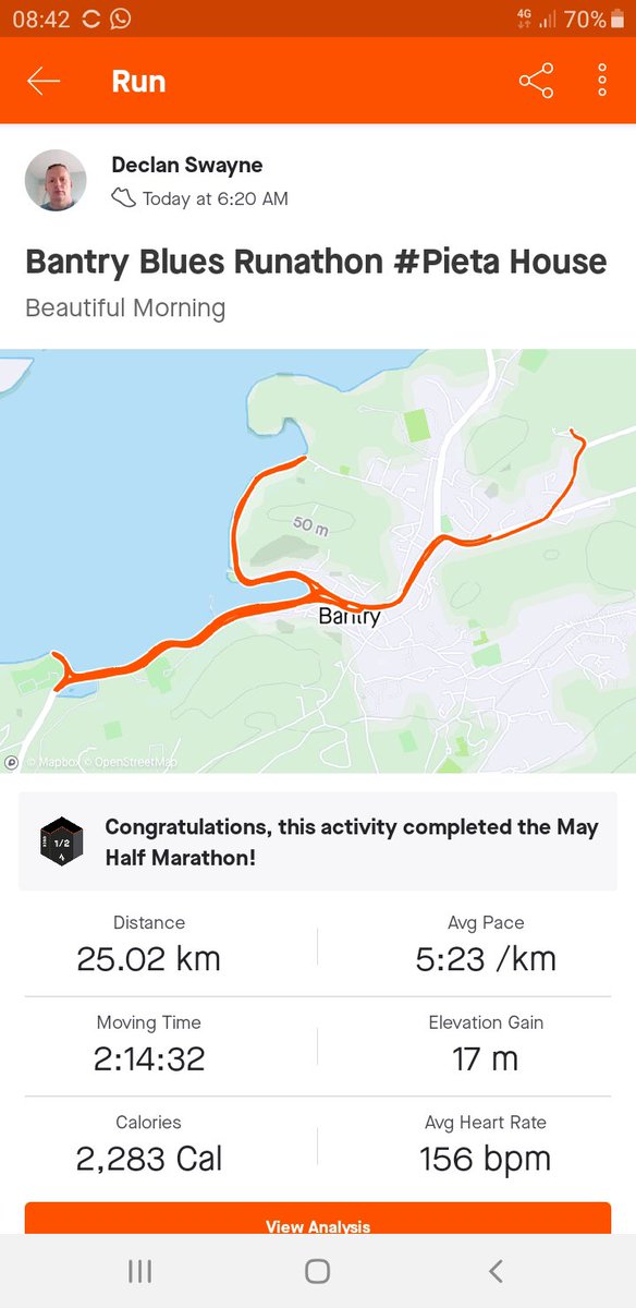 bantryblues's tweet photo. More of our fabulous walkers and runners out and about this am. Special mention to Declan Seayne who ran a half marathon at half 6 this morning. #Blues4Pieta #run4pieta https://t.co/m5bOZ8tXiv