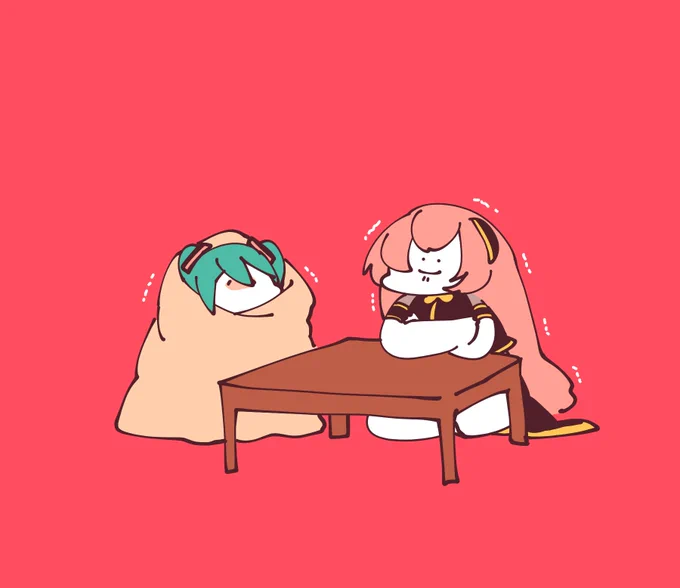 こたつしまうタイミングを間違えて寒いルカさん 