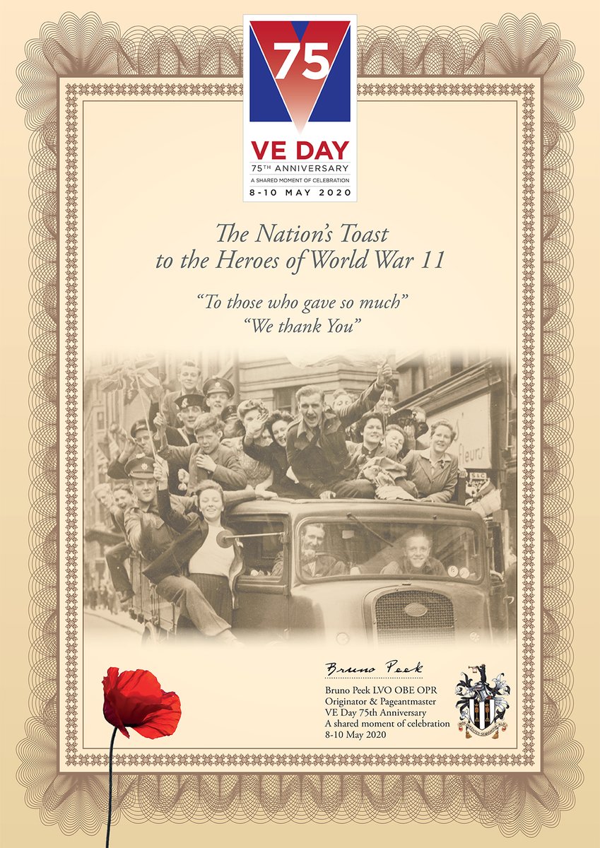 A toast to the heroes. We join in remembering.  To those who gave so much.  We thank you. #VEDay75