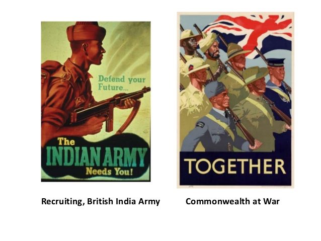 British recruitment posters, used to persuade young men from all over the commonwealth to join up.