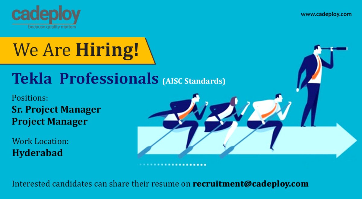 Cadeploy's tweet photo. Come join us! We're looking for you.

https://t.co/8ocegw2z8O

#Jobs #engineeringjobs #teklajobs #jobopenings #Cadeploy #hyderabadjobs #hyderabad https://t.co/1NEC6wOUsd