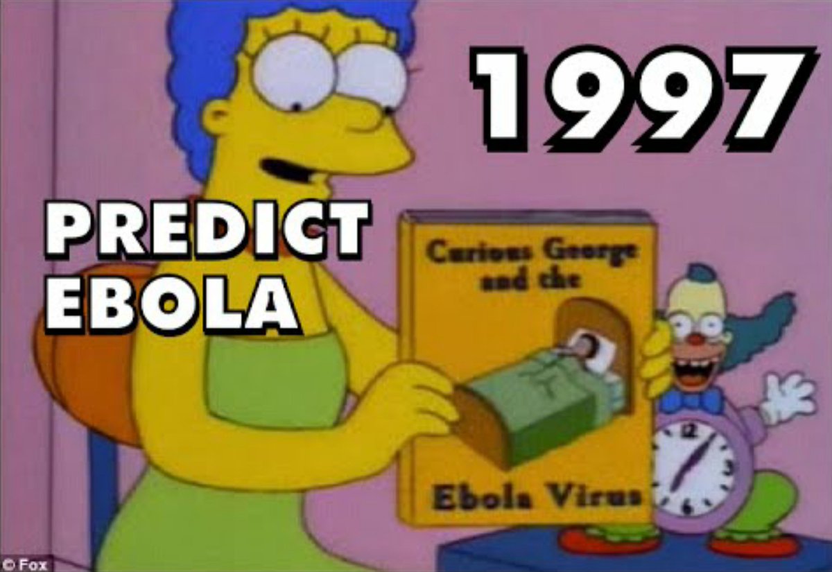 fortisfortuna09's tweet photo. The Simpsons merupakan film animasi yg hampir seluruh prediksinya benar dan menjadi nyata.
Mulai dari trump jdi presiden, prediksi virus ebola ,virtual reality farmville, sampai virus corona.
Benarkah sutradara nya merupakan time traveller ? https://t.co/SDGY8HRLQS