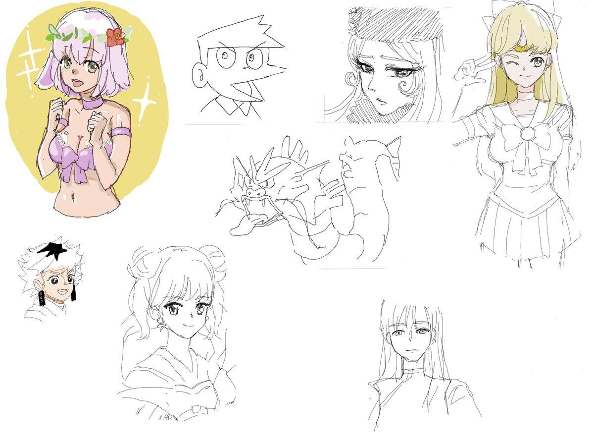 連休中の絵チャ絵いろいろ詰め合わせ
すこし肌多めです
久々に絵チャして楽しかった… ! 