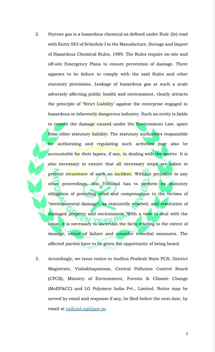 bolisetti_satya's tweet photo. AP CM has no courage but
NGT directs LG Polymers India to deposit Rs 50 crore with District Collector as interim damage

సీఎం గారికి ధైర్య�� లేదు కానీ NGT
మధ్యంతర నష్టంగా రూ .50 కోట్లు కలెక్టరుకు జమచెయ్యమని
 ఎల్జీ పాలిమర్స్ NGT ఆదేశించింది

#JSPForNewAgePolitics
#JSPShatagniTeam https://t.co/ZfqAS3e3WD
