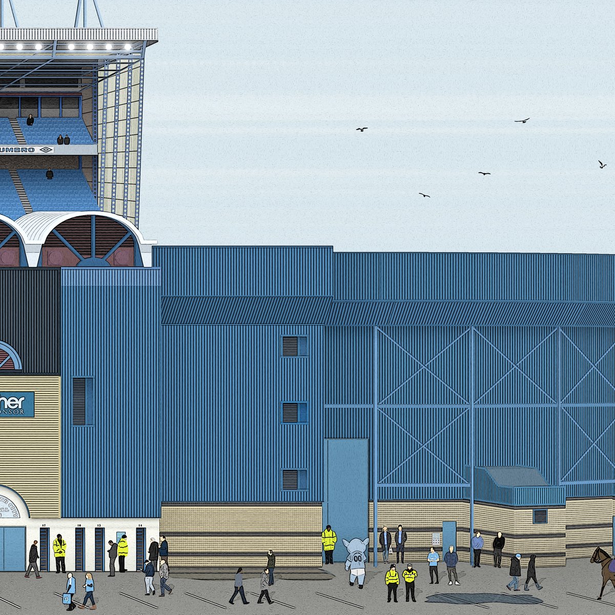 dgriffinart's tweet photo. COMPETITION: I’m giving away two prints of this 1990's Maine Rd Illustrated Panorama. To take part please retweet and follow @dgriffinart . Winners will be picked randomly on 15/05/2020. Meanwhile the print is available from: https://t.co/GMVvhjvJSo  #ManCity #MCFC Good luck!🔵⚽️ https://t.co/BAyE1TC8ao