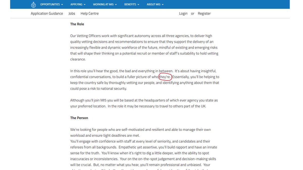 damianmcalonan's tweet image. Sssshhhh British #Intelligence are on the look out ...

Check out the MI5 website posting a position for 'Vetting Officers'.

Apparently you'll need to be someone with ...

'the ability to spot inaccuracies or inconsistencies'.

Can't think why?

#recruitment #notimetogrammar