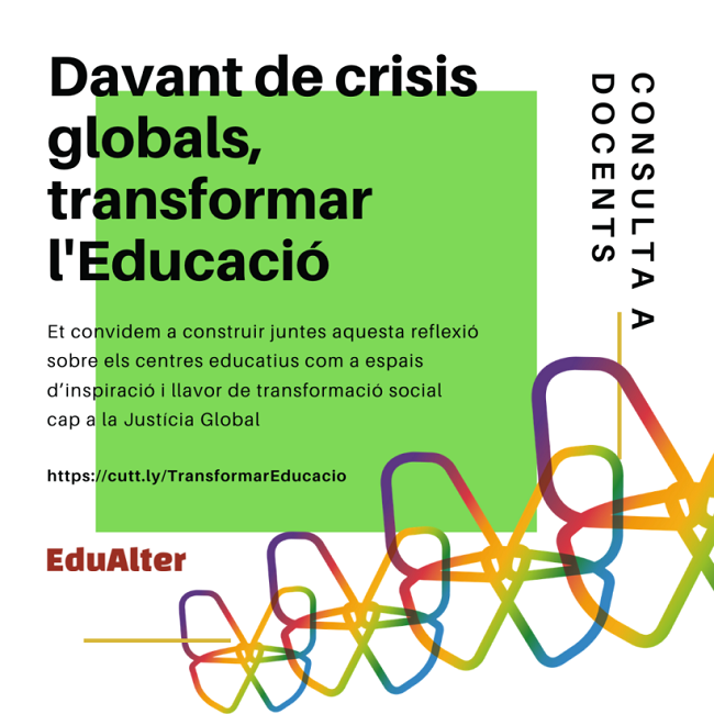 edualter's tweet photo. La crisi ens obliga a repensar sobre quin model de societat volem: economia feminista, valor de les cures, lluita contra les desigualtats… #EducaJusticiaGlobal #TransformaEducació Consulta a docents: https://t.co/ybdc4aM2uu https://t.co/GOXvT7ZXrl