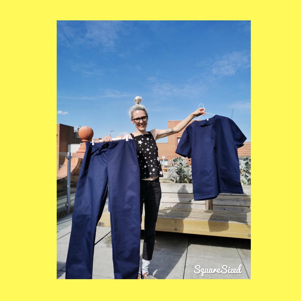 scrubsfor's tweet photo. Rosie 🌈 our Scrub maker of the day. We couldn’t do this without you ! #ppe  #NHSThankYou https://t.co/2jDlqnHCf2