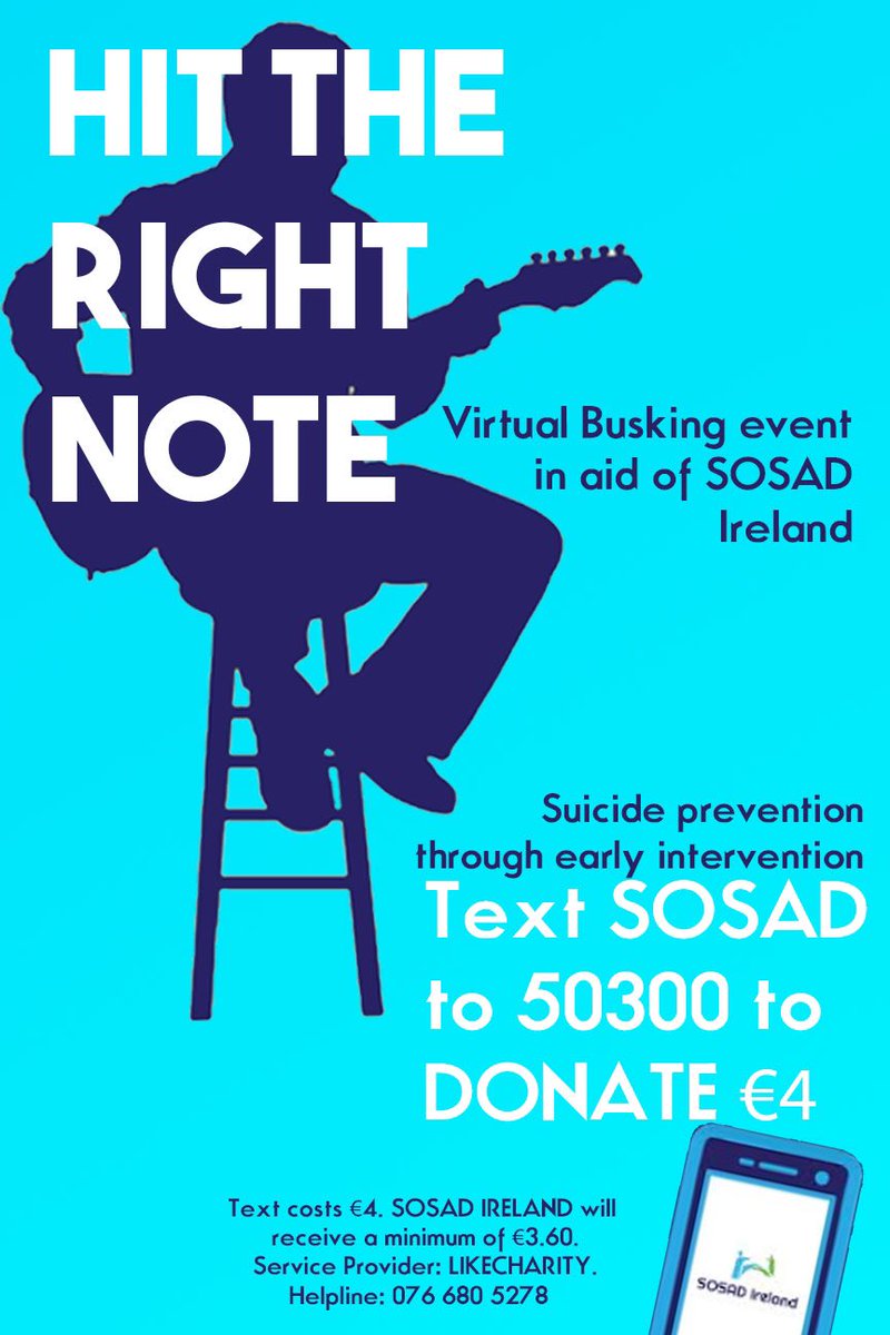 SOSAD_Ireland's tweet image. During this crucial time, please support us if you can by texting SOSAD to 50300 to donate €4.

#TogetherWithSOSAD #Mentalhealth