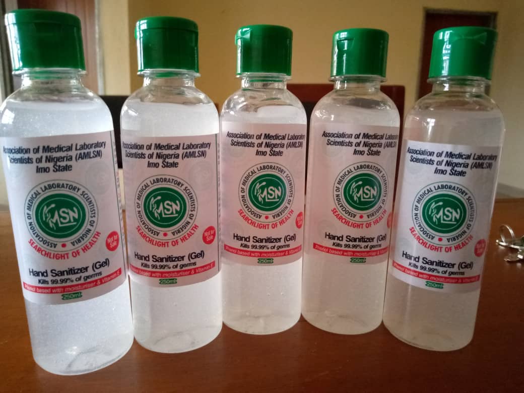 YmlsfS's tweet photo. YMLSF Imo State yesterday donated sanitizers and VTMs to the chairman COVID-19 Task force Imo State Prof. Maurice Iwu, through her parent body AMLSN Imo state led by Dr Dunga Excel(chairman). YMLSF was fully represented. https://t.co/b9eDa9CGEY
