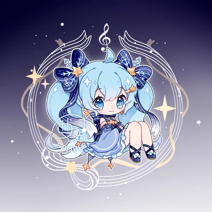 古絵だけど背景追加して缶バッジ柄にしてみた 