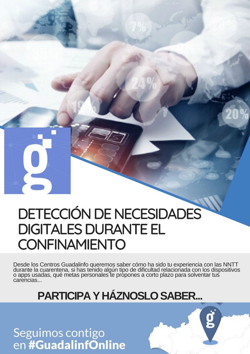 Desde diversos centros Guadalinfo de la provincia de Jaén se está realizando un estudio para detectar necesidades digitales que han surgido durante el confinamiento. Podéis participar rellenando el siguiente formulario: #Guadalinfonline <a href="/RedGuadalinfo/">Vuela Guadalinfo</a> forms.gle/HpoM26spCtnBYp…